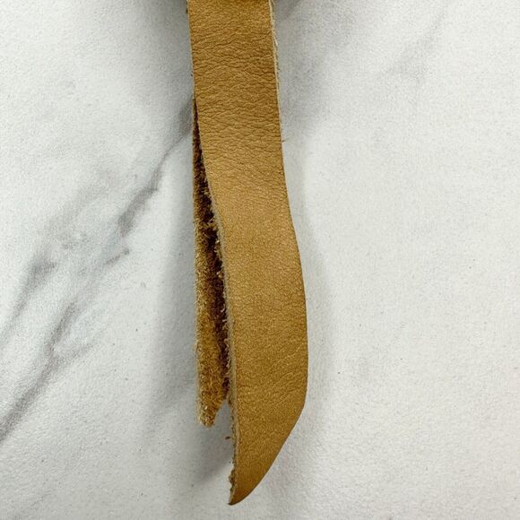 Soft Brown Leather Fringe Western Concho Boho Keychain Keyring - Picture 9 of 9